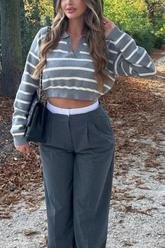 Suéter corto ajustado a rayas